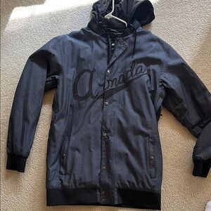 Armada ski / snowboard jacket - gray with black hoodie